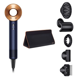 Фен Dyson Supersonic HD07 синий медный с 5 насадками и дорожным чехлом