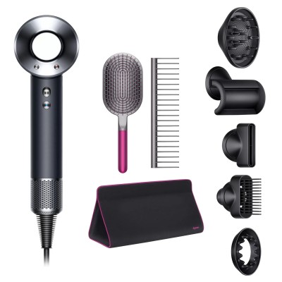 Фен Dyson Supersonic HD07 (черный/серебристый) с 5 насадками и дорожным чехлом