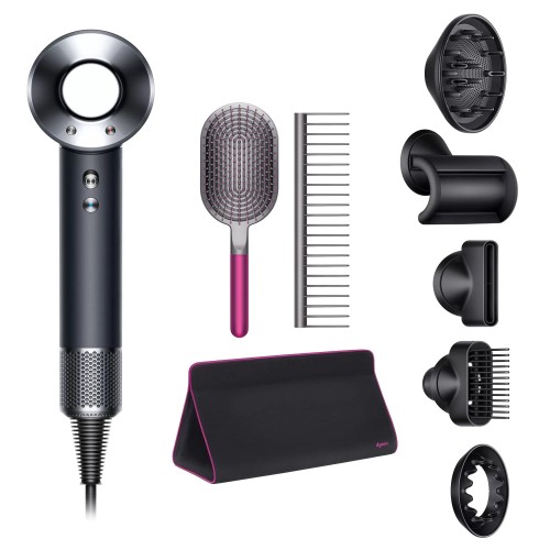 Фен Dyson Supersonic HD07 (черный/серебристый) с 5 насадками и дорожным чехлом